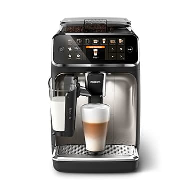 Philips Expresso broyeur Série 5400 – 12 Spécialités de Café, Carafe LatteGo facile à nettoyer, Ecran intuitif, 4 Profils Utilisateur, Machine à café à grain Noir Chrome (EP5547/90)