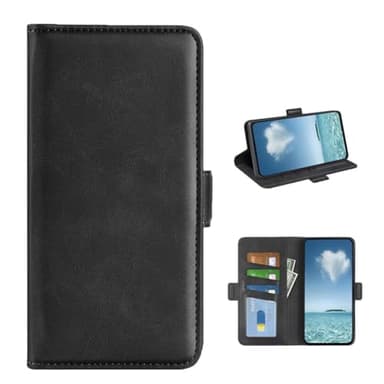 COQUE Etui pour Xiaomi Redmi Note 15 Pro 5G,Boucle latérale à Aspiration latérale en Cuir de Vachette avec Fente pour Carte, étui en Cuir pour Xiaomi Redmi Note 15 Pro 5G-Nero