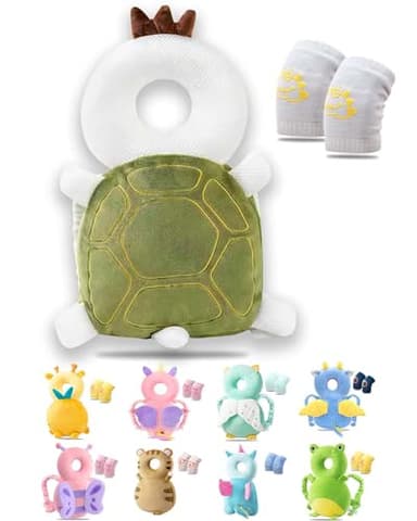JEJA Coussin de Protection de Tête de Bébé, Réglable Casque Bebe Anti Choc Protection de La Tête Oreiller de Ssoutien, Convient pour 4-24 mois - Cocu et Protège Genoux Bébé