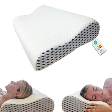 VALENTIA MEDICAL Oreiller Ergonomique Cervical - Oreiller Memoire Forme - Coussin Cervicales - Oreiller Cervical -Oreiller Orthopédique + Ergonomique + Housse Exterieur Lavable – Oeko-Tex (Cervical)