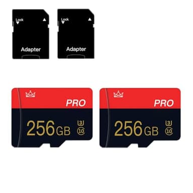 Carte Mémoire 256GB, Class 10 Micro Memory Carte avec Adaptateur SD, Haute Vitesse pour Smartphone, Drone, Tablette, Nintendo Switch, Appareil Photo (256 Go)