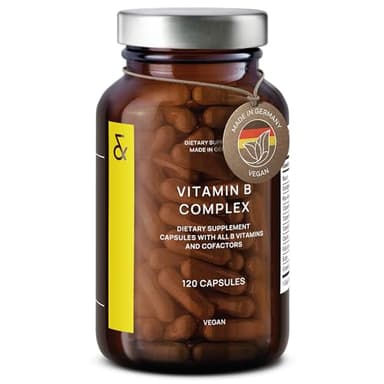 Vitamine B Complex Végan | Couvre les Besoins Quotidiens de toutes 8 Vitamines B + Cofacteurs | 120 gélules (4 mois) | Vit B1, B2, B3, B5, B6, B7, B9, B12 + Inositol + Choline | Haute Dose + Bioactif