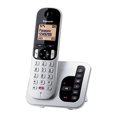 Panasonic KX-TGC260JTS Téléphone numérique sans Fil avec Messagerie numérique, unité de Base et 1 récepteur, identifiant appelant, Bloc d'appels indésirables, Mains Libres, Mode Eco One Touch, Argent
