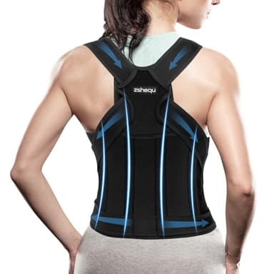 zshequ Posture Correcteur Dos Ceinture Femme: Ceinture Dorsale Dos Droit Homme - Maintien du dorsale Cou et des Épaules - Réglable Invisible Shirt Redresseur - Redresse Soutien Orthese Sport XXL