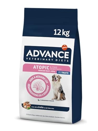 Advance Veterinary Diets Atopic Medium & Maxi - Croquettes pour Chiens avec Dermatite atopique avec Truite - 12kg