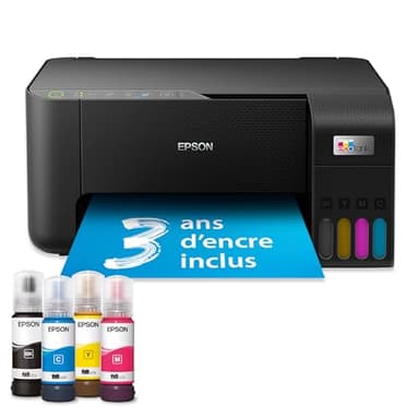 EPSON EcoTank Imprimante sans fil ET-2862 | Réservoirs d'encre haute capacité - Économisez jusqu'à 90% sur les coûts d'encre - Impression mobile, copie, numérisation