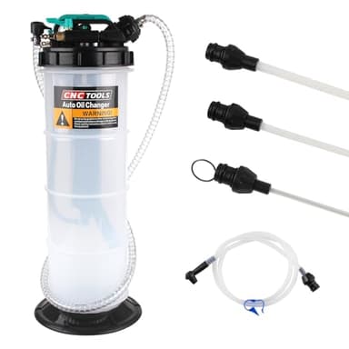 Godimg Pompe d'aspiration d'huile Manuelle et pneumatique de 5,3 litres, y Compris 4 tuyaux, unité de vidange d'huile sous Vide, unité de vidange d'huile Automobile