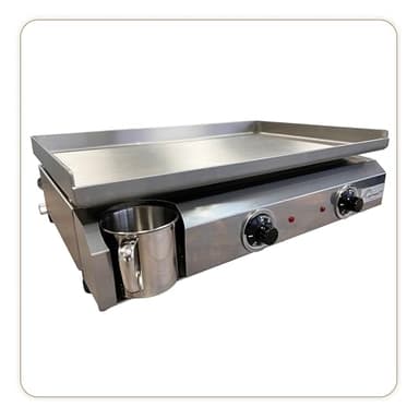 LITTLE BALANCE 8679 Amplitude 60-40, Plancha électrique semi professionnelle, 2 zones de cuisson indépendantes, 3000 W, Fabrication 100% française, Tout Inox