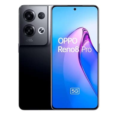 Oppo Reno8 Pro - 5G Smartphone - Double SIM - RAM 8 Go/Mémoire Interne 256 Go - écran OEL - 6.7" - 2412 x 1080 Pixels (120 Hz) - 3 x caméras arrière 50 MP - Front Camera 32 MP - Noir glacé