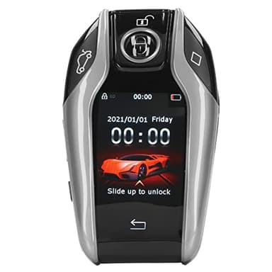 Yechiry Écran Tactile LCD Universel adapté à la Télécommande Smart Key pour Les Modèles, Entrée sans clé et Anti-Perte pour Les Amateurs de Voiture, Alliage D'aluminium (Silver)