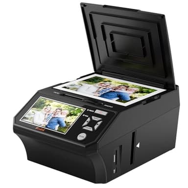 Scanner numérique de Films et Diapositives – avec écran LCD de 5 Pouces, convertit Les Films, Photos et Cartes de Visite 35mm et 110mm en JPEG Haute résolution 22MP sur Carte SD 8Go