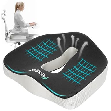 Feagar Coussin d'assise en Mousse à mémoire de Forme orthopédique et Ergonomique pour Chaise de Bureau de Voiture, soulagement du Coccyx, Meilleur Confort d'assise