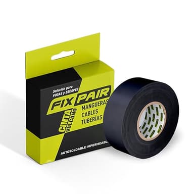 FIXPAIR Ruban isolant vulcanisable et imperméable pour réparer et colmater les fuites dans les tuyaux. Il isole les contacts électriques (3000 x 19 x 0,76)
