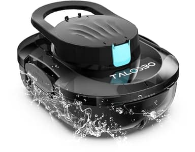 TALOSBO Pleco S1 Robot Piscine, Double Moteur Nettoyeur de Piscine, Autonomie de 80 Minutes, Compact et Léger Aspirateur Piscine sans Fil, Idéal pour Piscines à Fond Plat