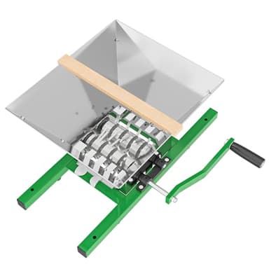 Wiltec Broyeur à fruits – capacité 7 L – 496 x 472 x 241 mm – avec Entonnoir en acier et Manivelle – Pressoir Moulin manuel Fouloir pour Moût de pomme poire raisins baies – Vin Cidre