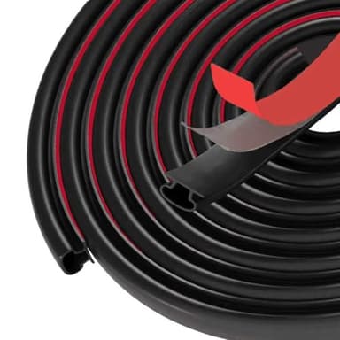 Joint Porte, 5m (L) x 10mm (B) x 6mm (D), Joint Porte Entree, Joint de Porte, Joint de Porte D'entrée, Joint Fenetre, Joint Caoutchouc Porte, Noir, Insonorisation, Flexible, étanche