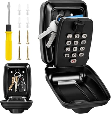 LDS® Boite à Clefs Sécurisée Extérieure – Approuvée par la Police – Coffre à Clés Étanche avec Code Réinitialisable à 12 Chiffres – Grand Rangement pour Clés de Rechange – Idéale pour Maison, Garage