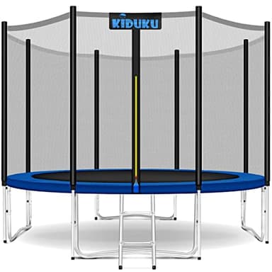 KIDUKU® Trampoline Ø 244 cm | Kit Complet avec Filet de sécurité, échelle, Housse de Bord | Trampoline de Jardin pour Enfants Charge maximale 150 kg