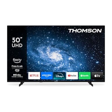 THOMSON TV 50 Pouces (126 cm) 4K UHD Smart Fire TV, Commande vocale Alexa, Triple Tuner (DVB-T/T2/C/S/S2), Dolby Vision, Dolby Atmos, HDR10, AirPlay, HDMI 2.1, WiFi, Bluetooth - 50UF4S35