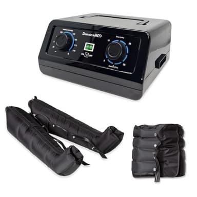 Dinamicamed ® Premium 4.0 Compact Pressotherapie Professionnelle Drainage Lymphatique 4 Chambres à Air - Appareil de Massage Jambes 2 Bottes Pressothérapie XL et Ceinture Abdominale