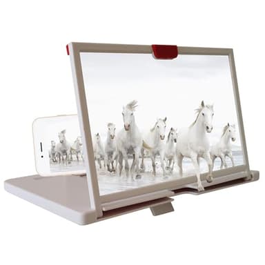 MOVKZACV Loupe d'écran de téléphone Portable Pliable 30,5 cm - Support 3D HD pour téléphone Portable - pour Films, vidéos et Jeux - pour Tous Les Smartphones (Blanc)