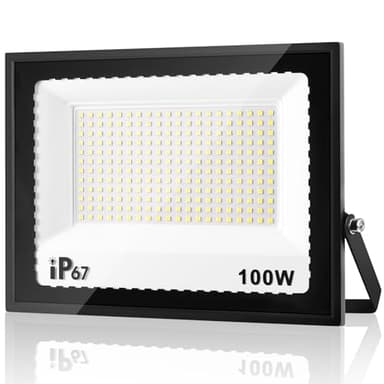 URTBST Projecteur LED Extérieur 100W,7000K Blanc Froid,10000LM Super Lumineux,IP67 Étanche,240 LEDs,Spot Extérieur Éclairage de Sécurité pour Cour,Garage,Jardin,Allée