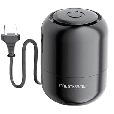 MONVANE Pompe Électrique pour Sac sous Vide, Mini Aspirateur Portable pour Voyages, Vêtement, Demenagement, Prise EU