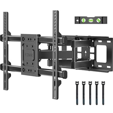 BONTEC Support Mural TV pour Télévision Plat et Incurvé LCD LED 32-84 Pouces jusqu'à 60KG, Support TV Mural orientable et Inclinable, Bras Doubles Solides et Robustes, Max VESA 600x400mm