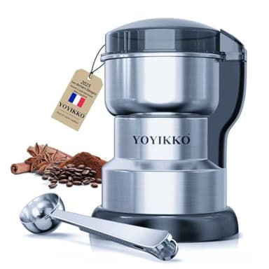 Moulin à café électrique multifonction, Macinacaffè, Machine à café réglable pour Espresso/Gocciolamento/Expédition. Macinacaffè Pour café, épices et autres aliments (argenté-210)