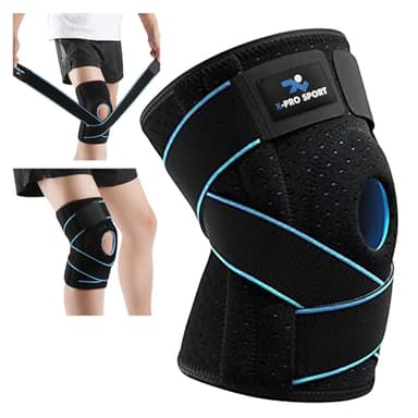 Genouillère avec stabilisateurs latéraux, genouillère rotulienne réglable X-PRO-SPORT, support du ligament croisé du ménisque, attelle professionnelle respirante pour hommes et femmes.