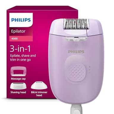 Philips épilateur série 4000 – épilateur filaire pour le corps et le maillot, épilation, rasage et tondeuse pour femmes, modèle BRE257/00
