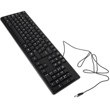 MAJORMENCH Clavier Filaire USB Pleine Taille Pavé Numérique, Compact et Réactif, Compatible PC et Ordinateur Portable pour Bureautique et Gaming, Connexion Plug and Play sans Installation