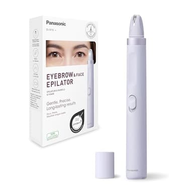 Panasonic ES-EF10-V503 Epilateur Sourcils et Poils du Visage pour Femmes, Épilateur Sourcils, Lumière LED, Design Stylo Compact, Piles AA, Lilas