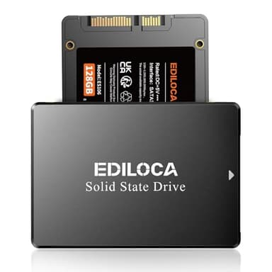 Ediloca ES106 Disque Dur Interne SSD SATA III 2,5" 3D Nand Jusqu'à 500 Mo/S en Lecture, Mise à Niveau de la MéMoire et du Stockage pour PC ou Ordinateur Portable (SSD 128 Go)