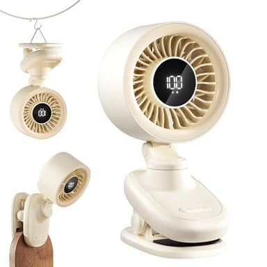 TRILINK Ventilateur à Pince – Mini Ventilateur de Bureau USB avec Batterie Rechargeable, Oscillation, Minuterie, Vitesse Réglable en Continu, Ultra Silencieux – Petit Ventilateurs de Table Portable