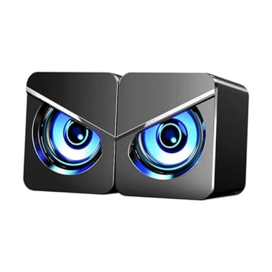 STAHAD Haut-parleurs pour Ordinateur de Bureau Filaires USB Basses Puissantes, Stéréo 360° et Éclairage LED Multicolore, Compatibles PC Portable pour Gaming et Usage Bureautique
