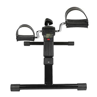 WOTAT Mini Exercise Bike Portable Pedal Exerciser Gym Fitness Leg Arm Training Adjustable Resistance with LCD Display for Women and Men (Noir -37x50x23.5cm)
