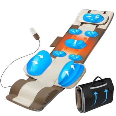 Tapis de massage pour tout le corps, extension du corps 3D et traction lombaire, chauffage du dos, traction vers le haut et vers le bas, extension des virages, gauche et droite, 4 modes, 3 intensités