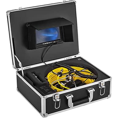 VEVOR Tuyau Caméra 20 m, Appareil-Photo d'inspection IP68, Boîte à Outils Portable, Serpent Moniteur 6 Heures sur Une Seule Charge Vidéo Industrielle d'Inspection Vision de Nuit Support d'Endoscope