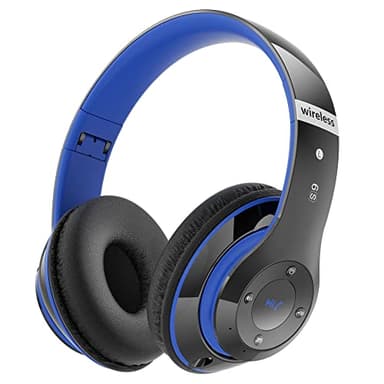 Lankey Sound Casque Bluetooth sans Fil, Casque Bluetooth Supra-auriculaire avec 6 Modes d'égalisation, Casque sans Fil 65 Heures avec Microphone HD Intégré, FM, SD/TF pour l'extérieur Noir Bleu
