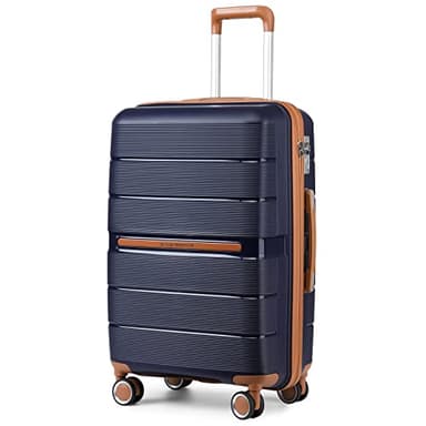 British Traveller Valise Grande Taille Soute 101 Liters, Valise Rigide Trolley en Polypropylène à 4 roulettes et Serrure TSA, 76x49.2x31 cm (Marine)