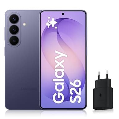 Samsung Galaxy S26, Smartphone Android 5G avec Galaxy AI, 512 Go, Chargeur Secteur Rapide 25W Inclus, Smartphone déverrouillé, Violet, Version FR