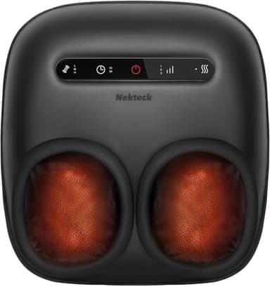 Nekteck Masseur De Pieds avec Chaleur, Appareil De Massage Shiatsu Des Pieds avec Pétrissage, Compression D’Air, Améliore La Circulation Sanguine et Le Bien-Être, pour La Maison et Le Bureau (Noir)