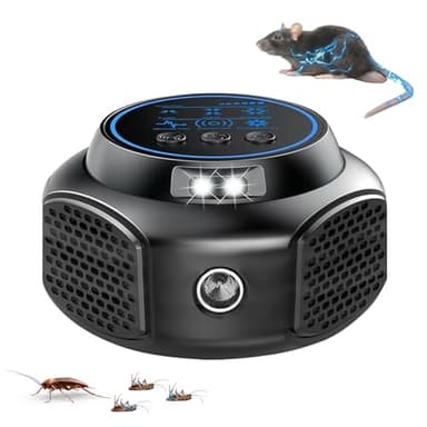 Ultrason Souris et Rats 360° Appareil Ultrason Souris avec Lumière LED Plug in Repulsif Souris Anti Rongeur pour Intérieur Protection et Anti Nuisibles Jardin