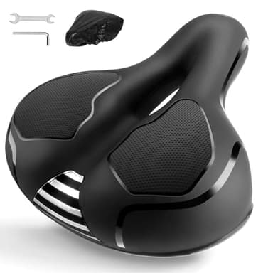 Selle Velo Confortable, Selle VTT Gel Selle de Vélo avec Fonction d'Amortisseur, Accessoire Velo pour Homme Femme VTT Vélos/Velo Electrique/Vélo de Route (Style A)