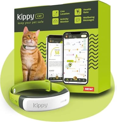 KIPPY - Collier GPS pour Chats Kippy Cat Color – Traceur GPS de Santé et d'Activité - Collier Chat GPS Anti-étranglement avec Alerte Instantanée - pour Chat avec Limites Virtuelles