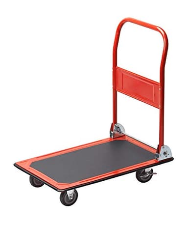 Meister Chariot à plateforme - Pliable - Capacité de charge jusqu'à 150 kg - Frein de stationnement / Aide au transport avec roulettes pivotantes / Chariot pliable en acier / 8985400