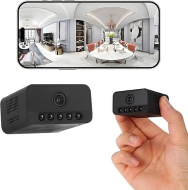 Caméra Espion Miniature 1080P,Caméra Surveillance WiFi Intérieur sans Fil - Mini Caméra Espion avec Vision Nocturne,Détection de Mouvement et Audio Bidirectionnel en Temps Réel par Application Mobile