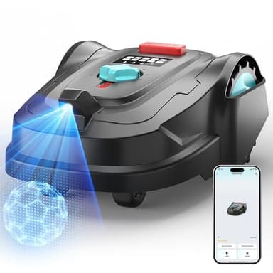 YARDCARE M800Plus Robot Tondeuse sans Fil Périphérique, 800 m², Positionnement GPS + Vision IA, Tondeuse Robot sans Câble, Mode de Tonte en U, Détection de 150 Obstacles, Recharge Automatique, App