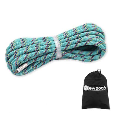 NewDoar Corde d'escalade Statique certifiée CE et UIAA 14KN 8 mm Cordons Accessoires Haute résistance 10M/20M/30M/50M Corde de sécurité pour l'escalade, la Survie en Plein air et l'alpinisme-Bleu/10M